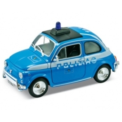 WELLY 1:24 FIAT NUOVA 500 POLIZIA  NIEBIESKI - 1