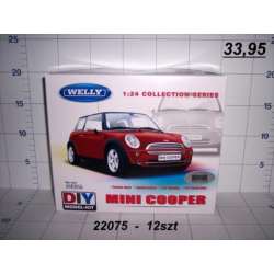 WELLY KIT 1:24 MINI COOPER -MODEL DO ZŁOŻENIA  CZERWONY (130-22075) - 3