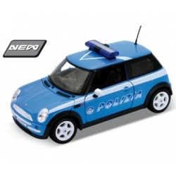 WELLY 1:24 MINI COOPER POLIZIA NIEBIESKI - 1