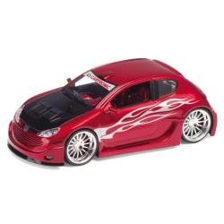 WELLY 1:24 PEUGEOT 206 TUNING  BORDOWY Z CZARNĄ MASKĄ - 1