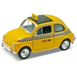 WELLY 1:24 FIAT NUOVA 500 N.Y.C. TAXI  ŻÓŁTY - 1