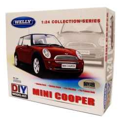 WELLY KIT 1:24 MINI COOPER -MODEL DO ZŁOŻENIA  CZERWONY (130-22075) - 1
