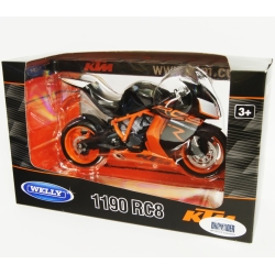 WELLY 1:10 MOTOCYKL KTM 1190 RC8R CZARNO-POMARAŃCZOWY (28066) - 4