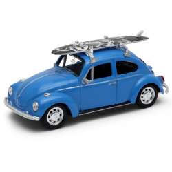 Welly 1:34 Volkswagen Beetle z deską surfingową-niebiesk - 1