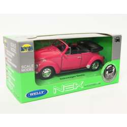 Welly 1:34 Volkswagen Beetle cabrio -różowy - 1