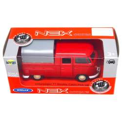 WELLY 1:34 Volkswagen T1 Duble Cabin PICK UP czerwony - 1