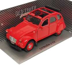 Welly 1:34 Citroen 2CV cabrio -czerwony - 1