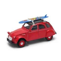 Welly 1:34 Citroen 2CV z deską na dachu -czerwony - 1
