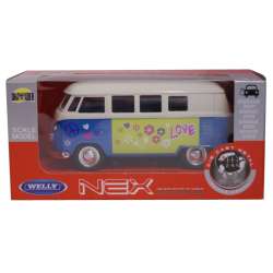 Welly 1:34 VW BUS T1 1963 - LOVE & PEACE niebieski - 2