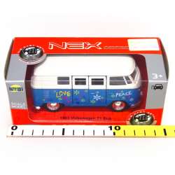 Welly 1:34 VW BUS T1 1963 - LOVE & PEACE niebieski - 3