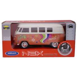 Welly 1:34 VW BUS T1 1963 - LOVE & PEACE pomarańczowy - 2