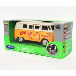 WELLY 1:34 VW BUS T1 1963 - LOVE & PEACE -żółty - 3