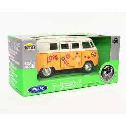 WELLY 1:34 VW BUS T1 1963 - LOVE & PEACE -żółty - 4