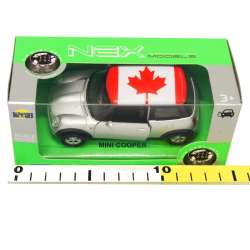 Welly 1:34 Mini Cooper -flaga Kanady -srebrny - 2