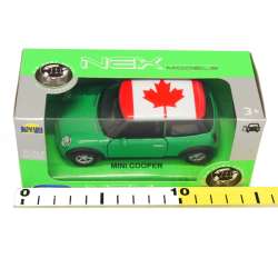 Welly 1:34 Mini Cooper -flaga Kanady -zielony - 2
