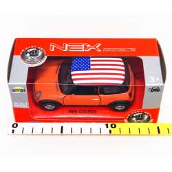 WELLY 1:34 Mini Cooper - USA pomarańczowy - 2