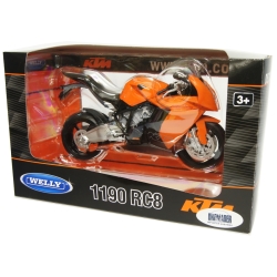 WELLY 1:10 MOTOCYKL KTM 1190 RC8  POMARAŃCZOWO-CZARNY (62806) - 4