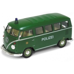 WELLY TUNING 1:24 VW CLASSICAL BUS POLICJA ZIELON 22095P - 1